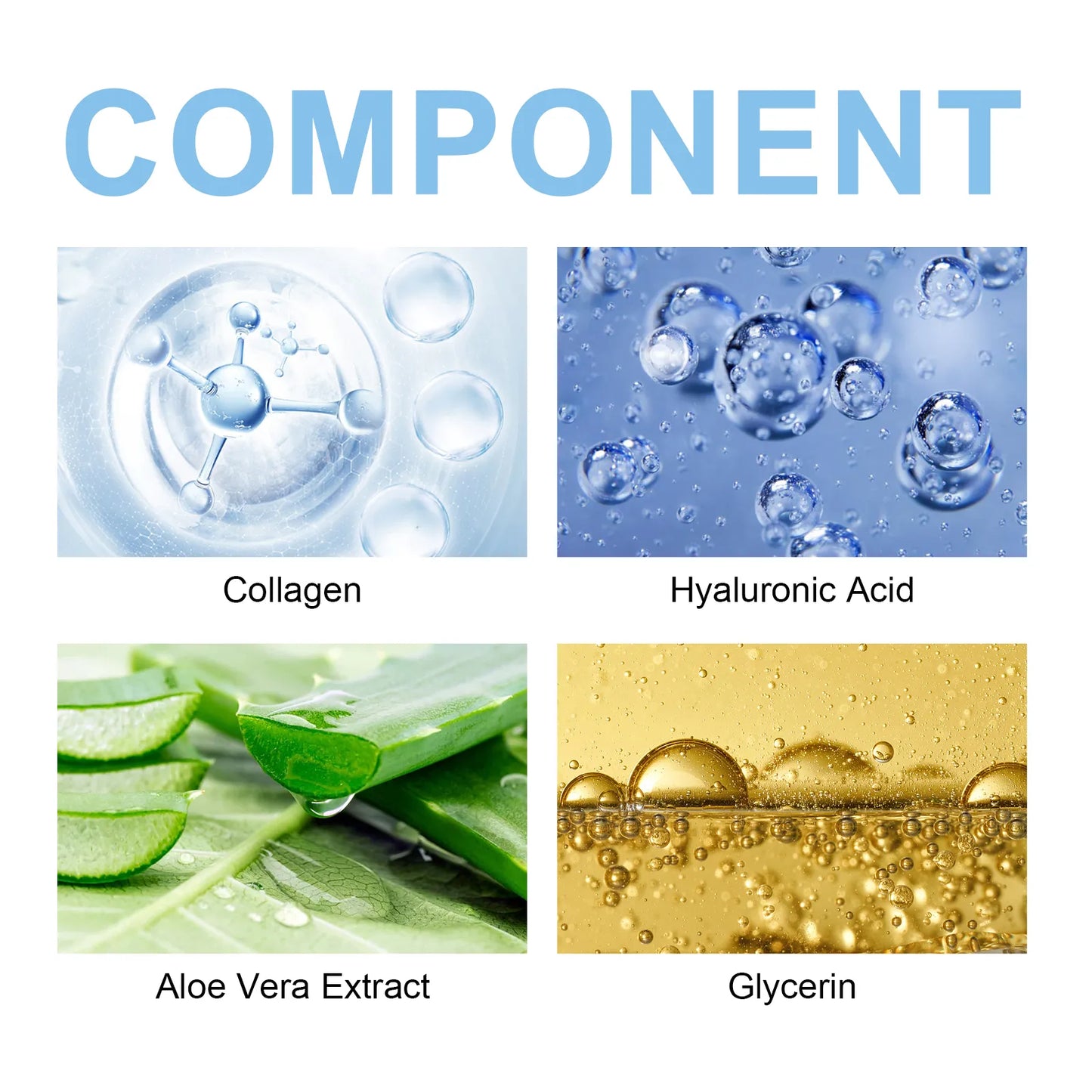 Key ingredients in VISIBREEZ Face Mask – Collagen, Hyaluronic Acid, Aloe Vera, Glycerin